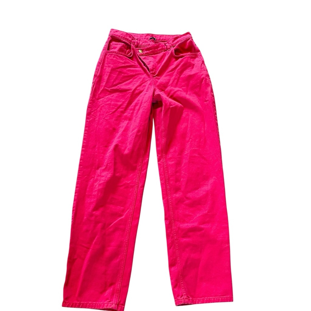 RECLAIMED VINTAGE Stepped Waistband Jeans Hot Pink - Picture 5 of 10